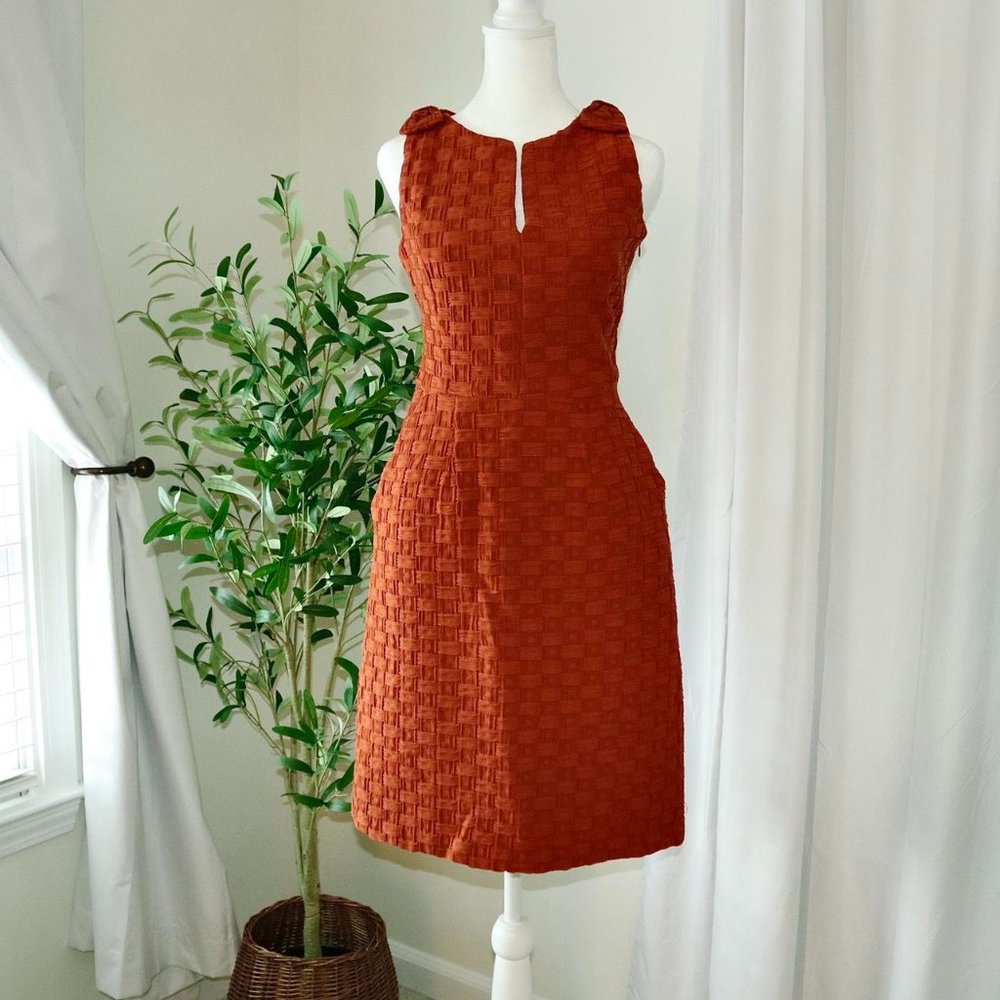 SOLD Anthropologie Tabitha Burnt Orange Rust Knee-Length Dress